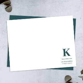 Minimalistisch roken Groene Moderne Initiaal Notitiekaartje