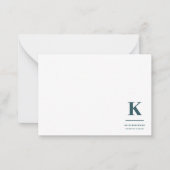 Minimalistisch roken Groene Moderne Initiaal Notitiekaartje (Voorkant)