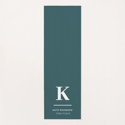 Minimalistisch roken Groene Moderne Initiaal Yogamat (Voorkant)
