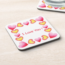 Minimalistisch romanticus Ik hou van je Valentijns Bier Onderzetter