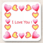 Minimalistisch romanticus Ik hou van je Valentijns Bier Onderzetter (Voorkant)