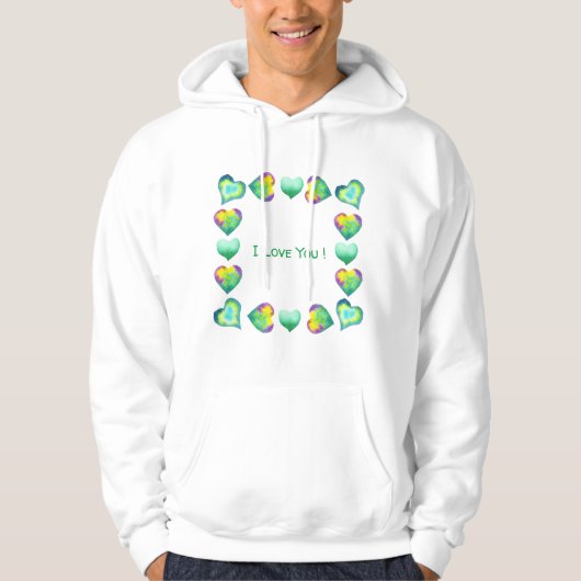 Minimalistisch romanticus Ik hou van je Valentijns Hoodie (Voorkant)