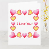 Minimalistisch romanticus Ik hou van je Valentijns Kaart (Gele Bloem)