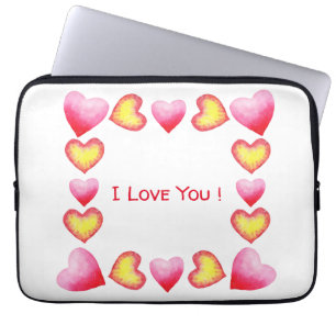 Minimalistisch romanticus Ik hou van je Valentijns Laptop Sleeve