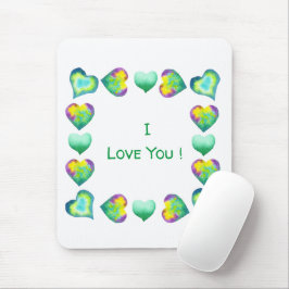 Minimalistisch romanticus Ik hou van je Valentijns Muismat