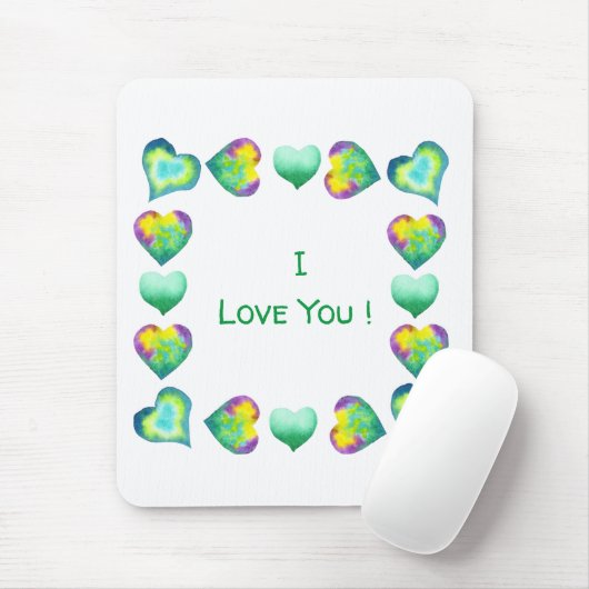 Minimalistisch romanticus Ik hou van je Valentijns Muismat (Met muis)