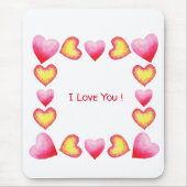 Minimalistisch romanticus Ik hou van je Valentijns Muismat (Voorkant)