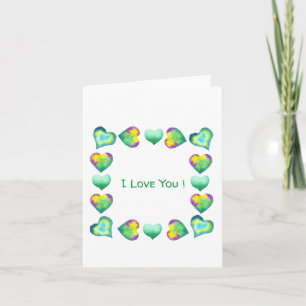 Minimalistisch romanticus Ik hou van je Valentijns Notitiekaartje