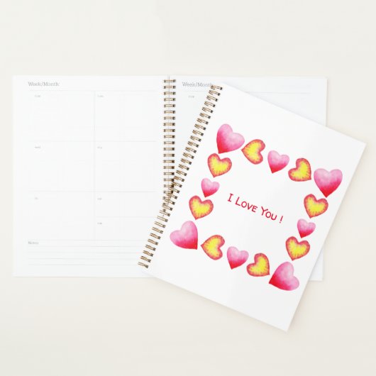 Minimalistisch romanticus Ik hou van je Valentijns Planner (Display)