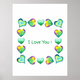 Minimalistisch romanticus Ik hou van je Valentijns Poster