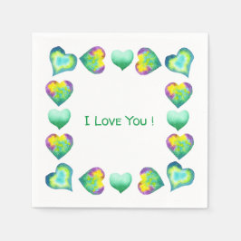 Minimalistisch romanticus Ik hou van je Valentijns Servet