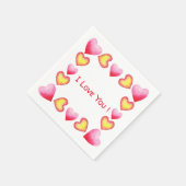 Minimalistisch romanticus Ik hou van je Valentijns Servet (Hoek)