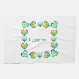 Minimalistisch romanticus Ik hou van je Valentijns Theedoek