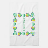 Minimalistisch romanticus Ik hou van je Valentijns Theedoek (Verticaal)