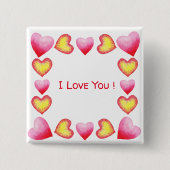 Minimalistisch romanticus Ik hou van je Valentijns Vierkante Button 5,1 Cm (Voorkant)