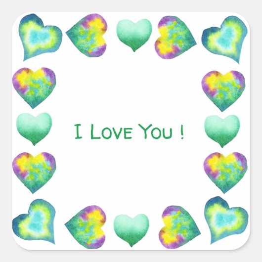 Minimalistisch romanticus Ik hou van je Valentijns Vierkante Sticker (Voorkant)