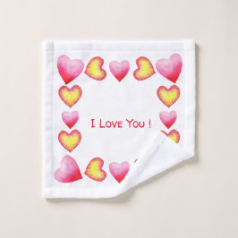 Minimalistisch romanticus Ik hou van je Valentijns Washandje