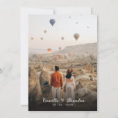 Minimalistisch romantisch hartschrift bruiloft kaart (Achterkant)