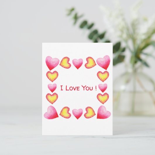 Minimalistisch Romantisch Ik Hou Van Jou Valentijn Uitnodiging Briefkaart (Staand voorkant)