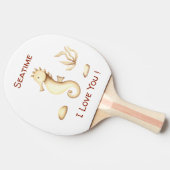 Minimalistisch Romantisch waterverf Seatime Summer Tafeltennisbatje (Zijkant)