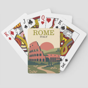 Minimalistisch Rome Italië Colosseum Illustratie Pokerkaarten