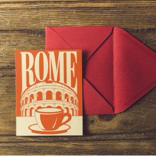 Minimalistisch Rome Italië Colosseum Reis Kunst Briefkaart