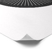 Minimalistisch rond Iris Black en White Poster (Hoek)