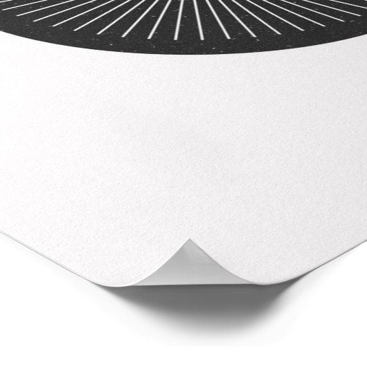 Minimalistisch rond Iris Black en White Poster (Hoek)
