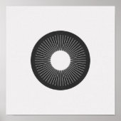 Minimalistisch rond Iris Black en White Poster (Voorkant)