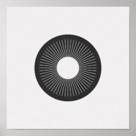 Minimalistisch rond Iris Black en White Poster