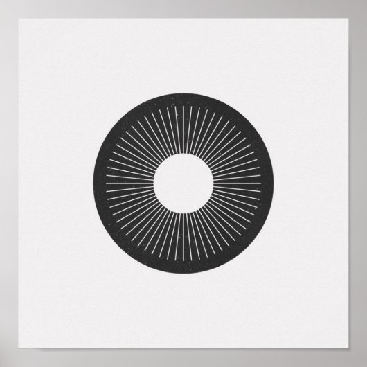Minimalistisch rond Iris Black en White Poster (Voorkant)