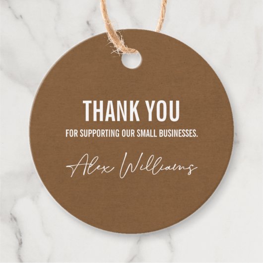 Minimalistisch Rond Logo Zakelijk Hanglabel Bedankjes Labels (Voorkant)