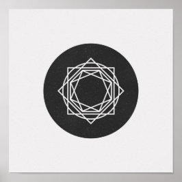 Minimalistisch rond zwart-wit Poster