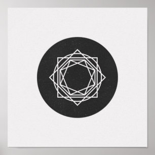 Minimalistisch rond zwart-wit Poster