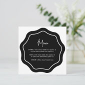 Minimalistisch ronddraaimenu zwart-wit menu (Staand voorkant)