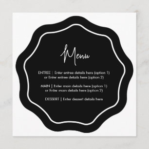 Minimalistisch ronddraaimenu zwart-wit menu