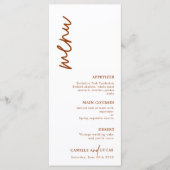 Minimalistisch rondtrekmenu Terracotta Menu (Voorkant)