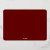 Minimalistisch rood 3 foto vrolijk kerstscript folie feestdagenkaart (Achterkant)