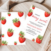 Minimalistisch rood aardbei Baby shower Kaart