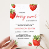 Minimalistisch rood aardbei Baby shower Kaart