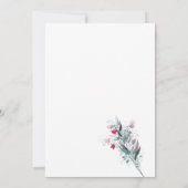 Minimalistisch rood bloemenbewaar de datum Kaart (Achterkant)