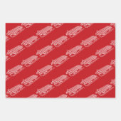 Minimalistisch rood donkergroen en zwart Santa's s Inpakpapier Vel (Voorkant)
