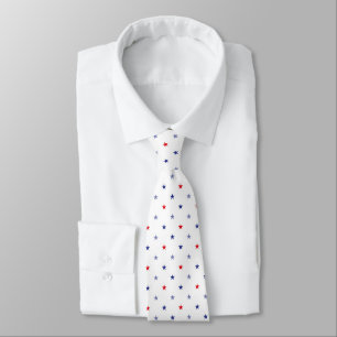Minimalistisch rood en blauw patroon met kleine st stropdas