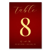 Minimalistisch rood en goud Monogram Elegante brui Kaart (Achterkant)