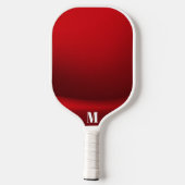 Minimalistisch Rood en Wit Modern Monogram Pickleball Paddle (Achterkant)