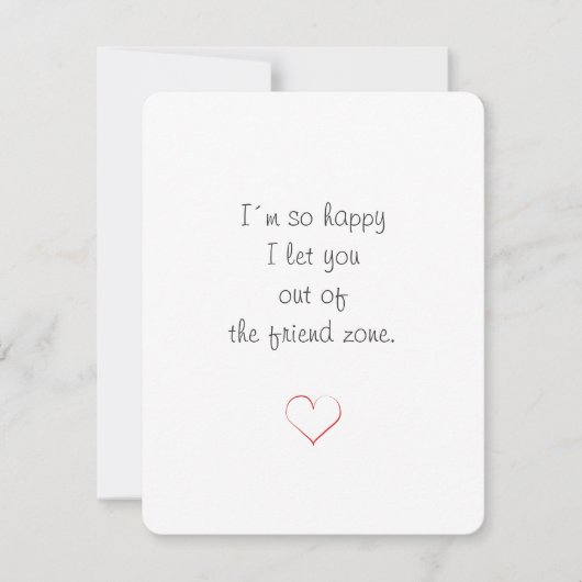 Minimalistisch rood en wit Valentijnsdag hart Feestdagenkaart (Voorkant)