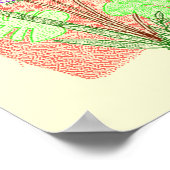  minimalistisch rood geel Abstract bloemstip Poster (Hoek)