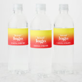 Minimalistisch rood geel verloop elementair logo waterfles etiket (Flessen)