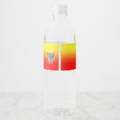 Minimalistisch rood geel verloop elementair logo waterfles etiket (Achterkant)