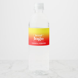 Minimalistisch rood geel verloop elementair logo waterfles etiket